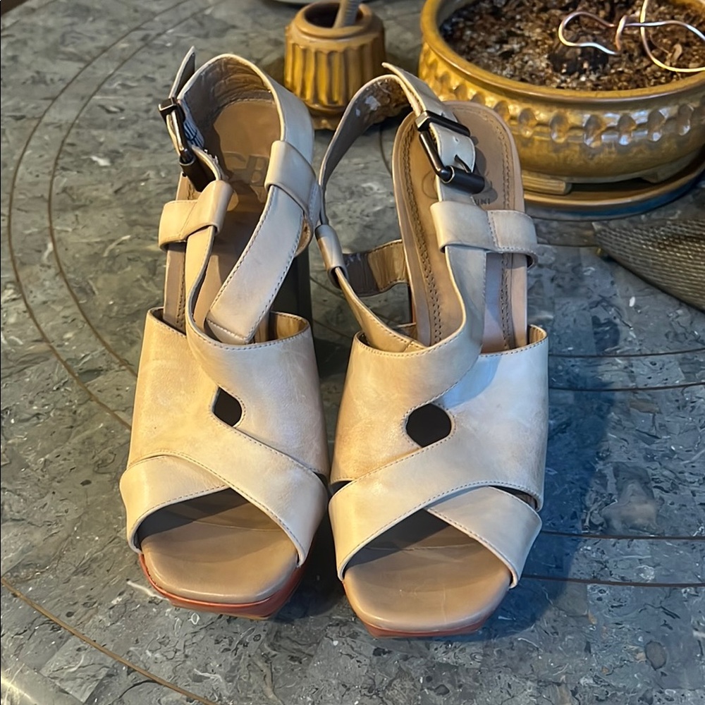 Gianni Bini Cream Cross-Strap Sandals